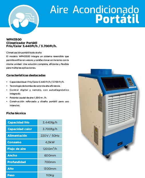 Aire Acondicionado Portatil Industrial Frio Calor - Imagen 5